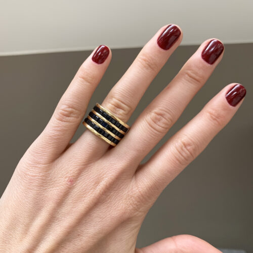 black sapphire cocktail ring