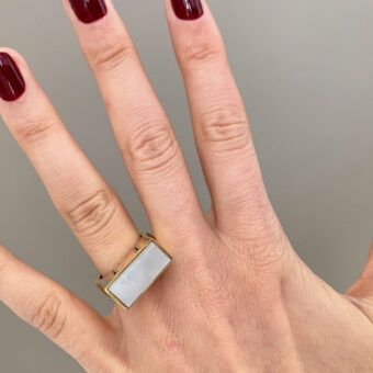 gold and agate cocktail ring