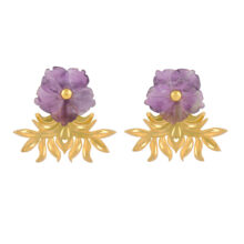 purple flower earrings