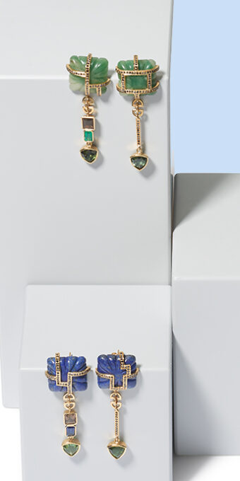 statement drop gemstone earrings