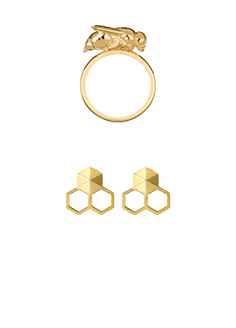 bee and honeycomb jewellery