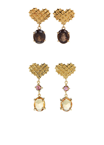 heart gemstone earrings