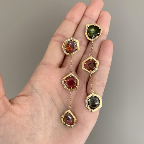 tourmaline diamond earrings