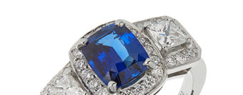 Sapphire and diamond engagement ring // Commission Tessa Packard London // bespoke // platinum