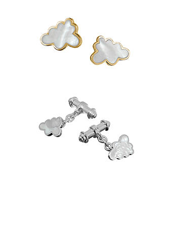 cloud earrings and cufflinks