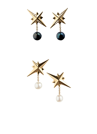 star pearl earrings