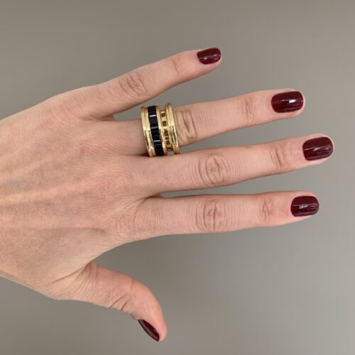 gold black sapphire ring