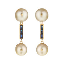 Sapphire and pearl drop earrings
