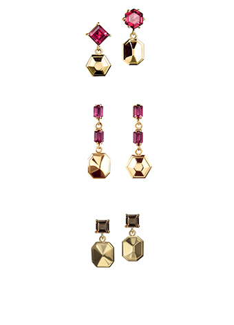 rhodolite drop gemstone earrings