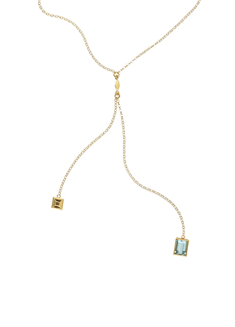 aquamarine lariat necklace