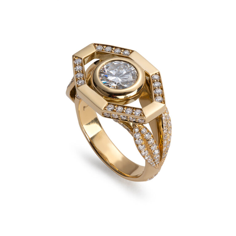 yellow gold diamond engagement ring