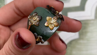 flower green sapphire chunky ring