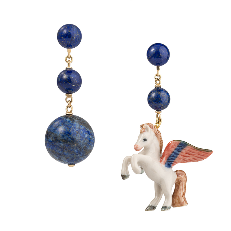 bespoke lapis lazuli horse earrings