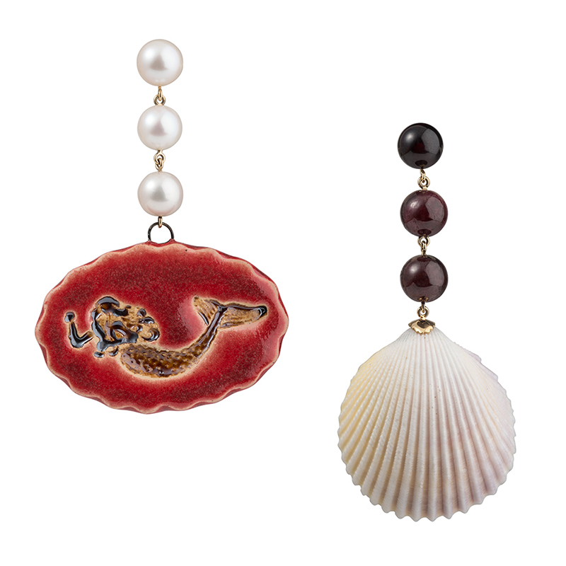 Bespoke mermaid and seashell earrings