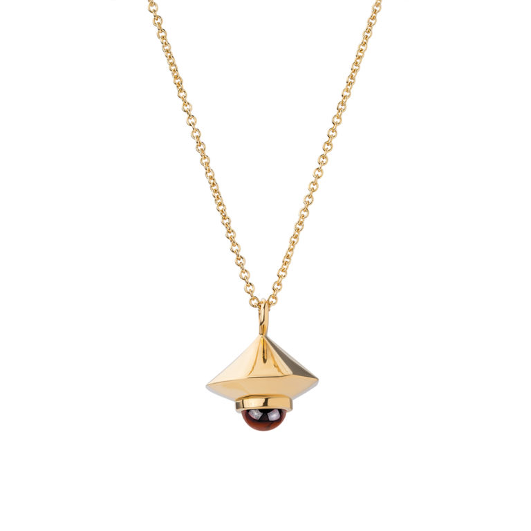 January Birthstone necklace set with garnet gemstone