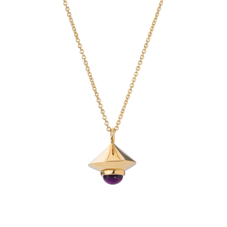purple amethyst gold vermeil birthstone pendant