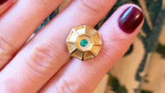 emerald may birthstone gold pendant