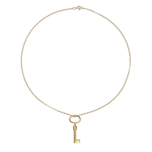 gold plated key pendant necklace