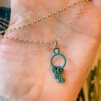 cute key necklace gold