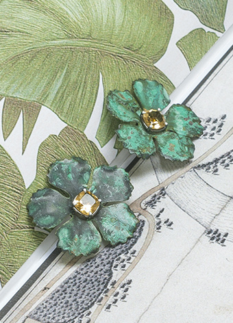 botanical flower earrings