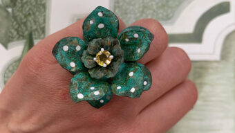 statement flower sapphire ring