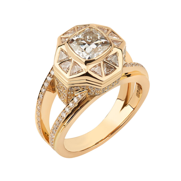 Bespoke diamond cocktail engagement ring