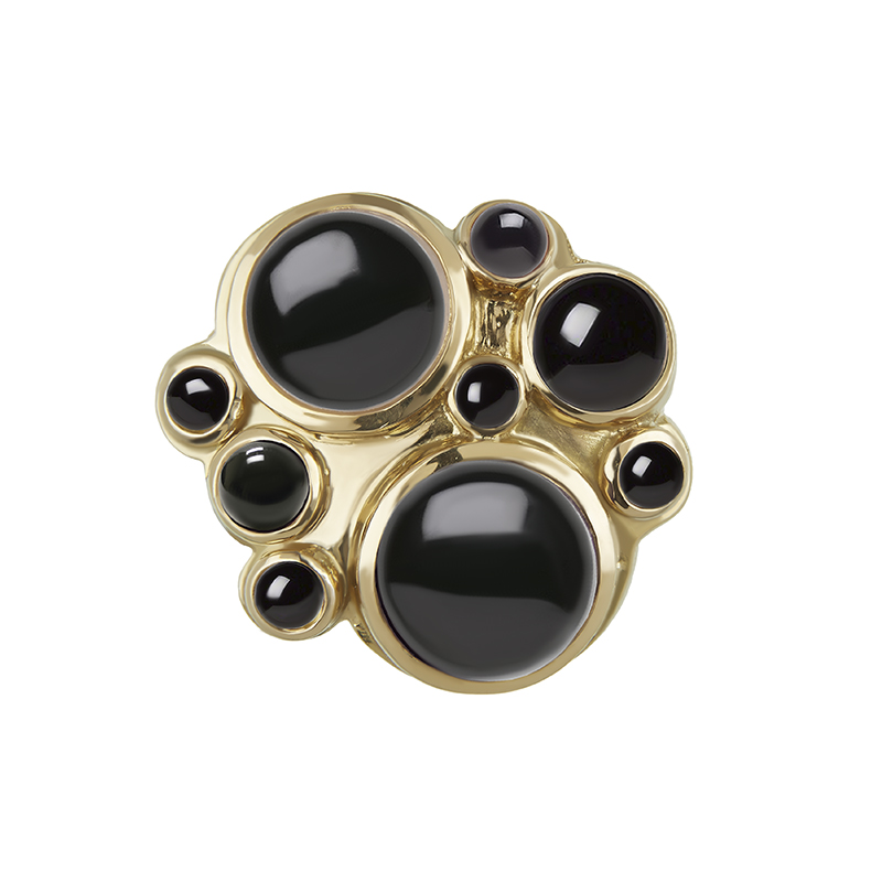 large gold and onyx cocktail ring