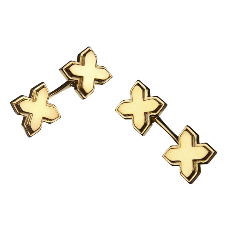 gold plated x cufflinks