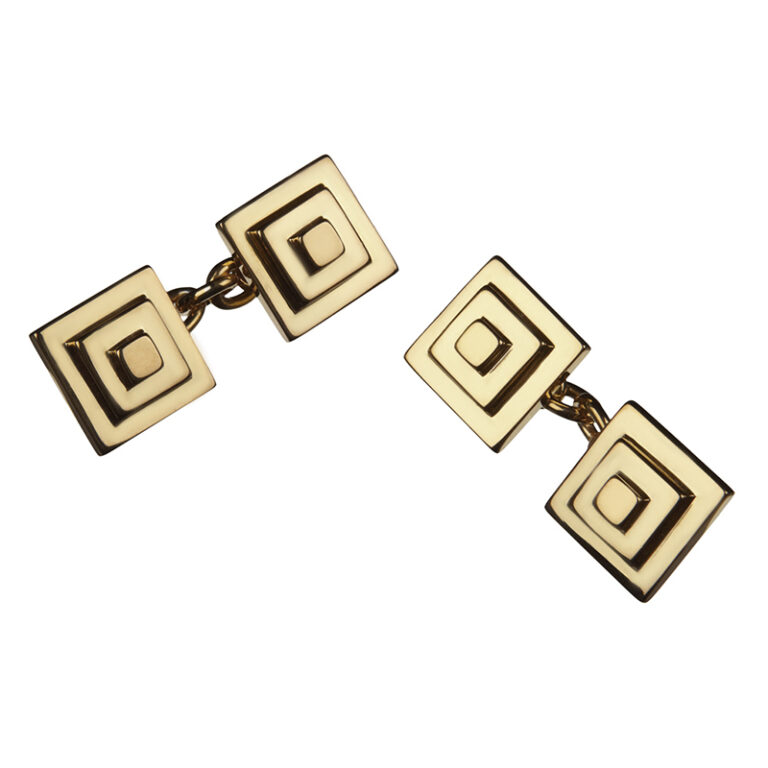 gold plated geometric cufflinks