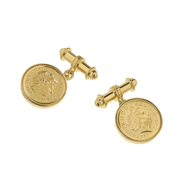 gold plated coin cufflinks