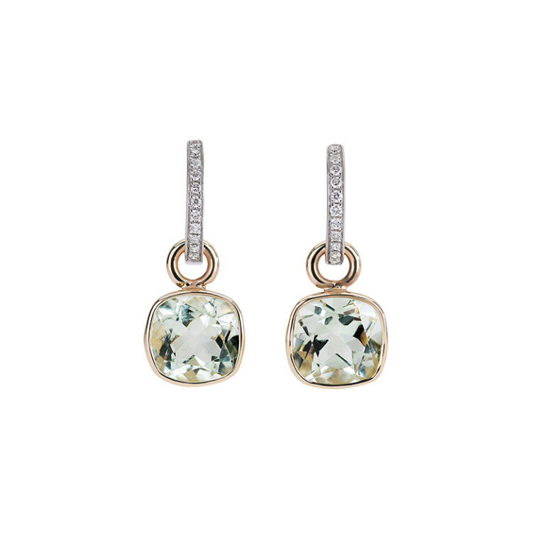 Bespoke amethyst and diamond hoop earrings