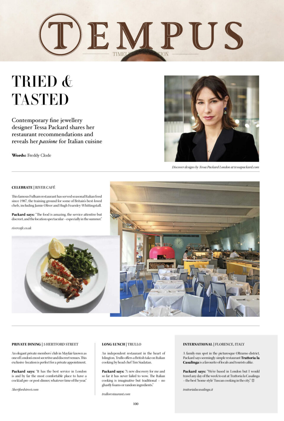 London Restaurant Recommendations from Tessa Packard