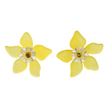 Yellow sapphire, clear and frosted yellow Lucite Plastic and 18ct yellow gold vermeil Earrings by Tessa Packard London