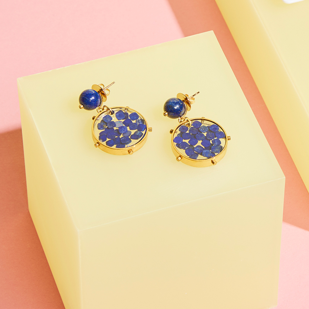 Black and Blue Stone Stud Gold Earrings – Deara Fashion Accessories-baongoctrading.com.vn