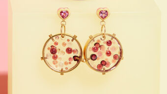 heart gemstone pink statement american sweetheart earrings