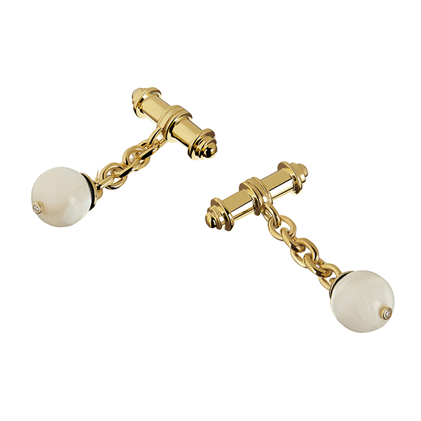 mother of pearl and gold plated cufflinks