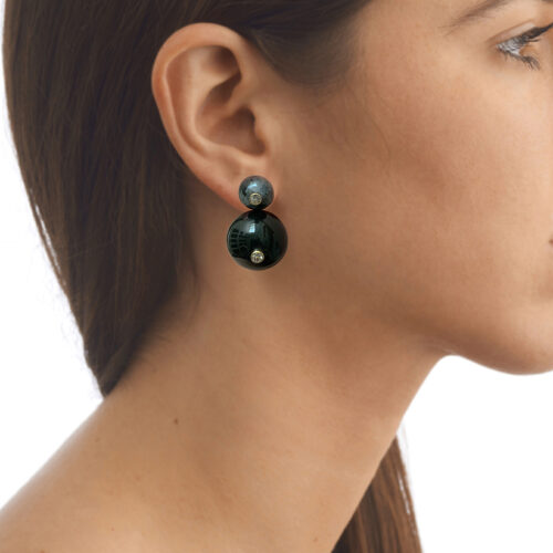 contemporary ear jacket style bead earrings
