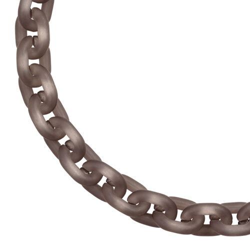 bold chunky chain necklace in matt grey colour