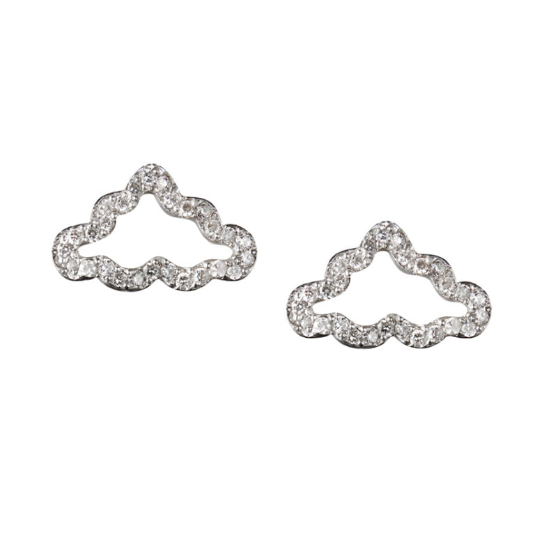 pave diamond cloud earrings