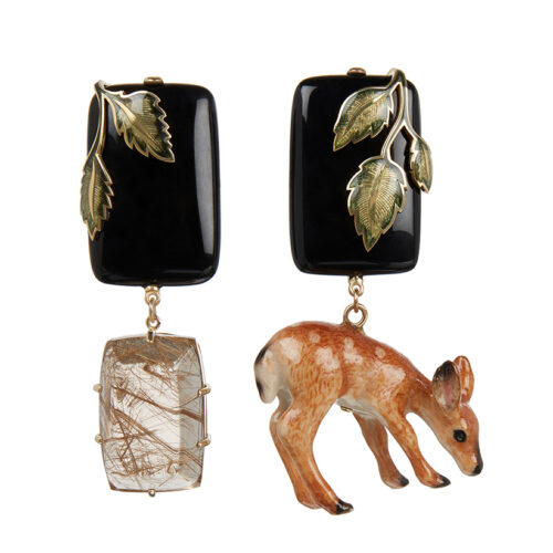 porcelain deer earrings