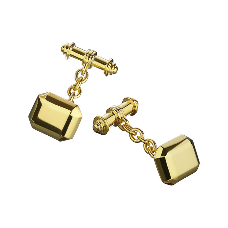 18ct yellow gold vermeil chain-link cufflinks