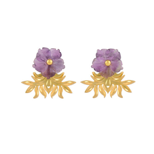 amethyst flower earrings