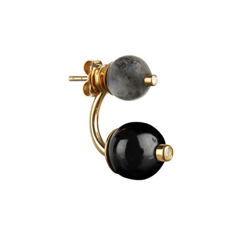 black and grey gold plated earring jacket