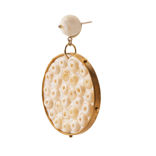 mother of pearl earring drop earrings with diamond detail