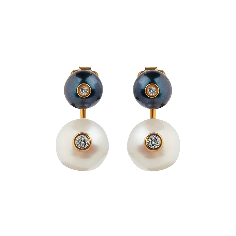 peacock and white pearl ear jackets