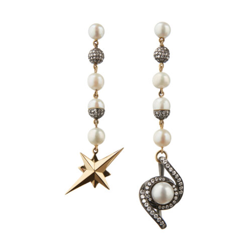 pearl and pave diamond earrings