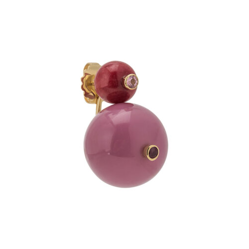 pink gemstone bead earrings