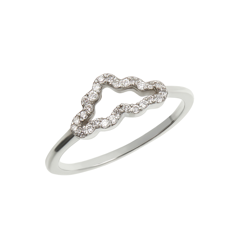 Sterling silver and diamond cloud ring