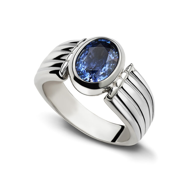 Sapphire and silver ring