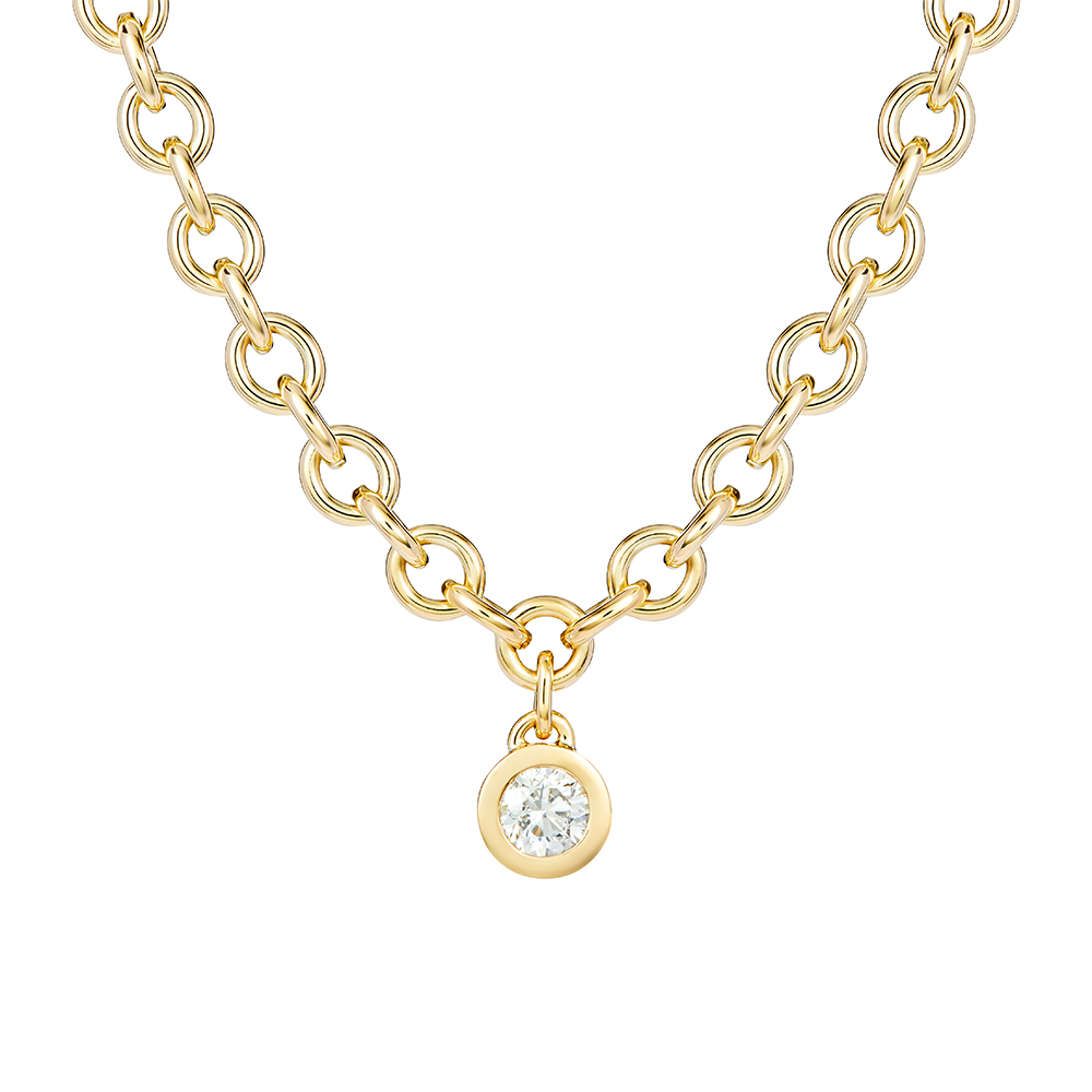 gold and diamond bespoke chain necklace by tessa packard